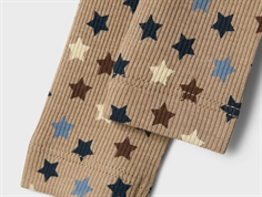 printet stjerne i brune og blå nuancer på lysebrune leggings fra Name It 3235995 weathered teak